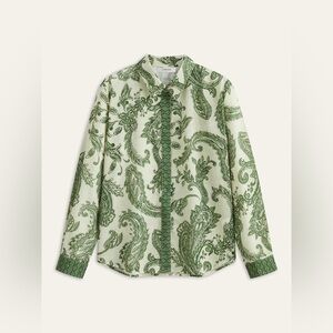 Paisley Print Button-Front Shirt Commense size XS CC15